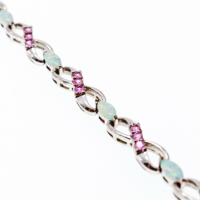 Sky Jewelry Серебряный браслет с опалом и топазом  Весна
