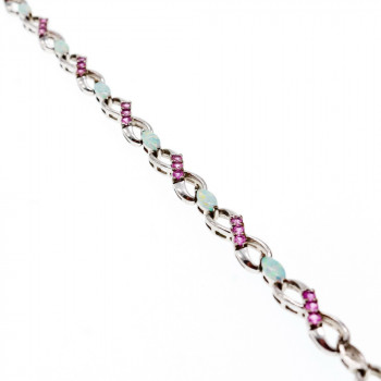 Sky Jewelry Серебряный браслет с опалом и топазом  Весна