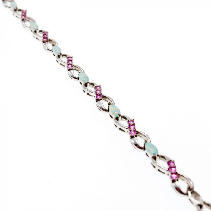 Sky Jewelry Серебряный браслет с опалом и топазом  Весна