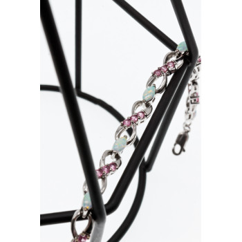 Sky Jewelry Серебряный браслет с опалом и топазом  Весна