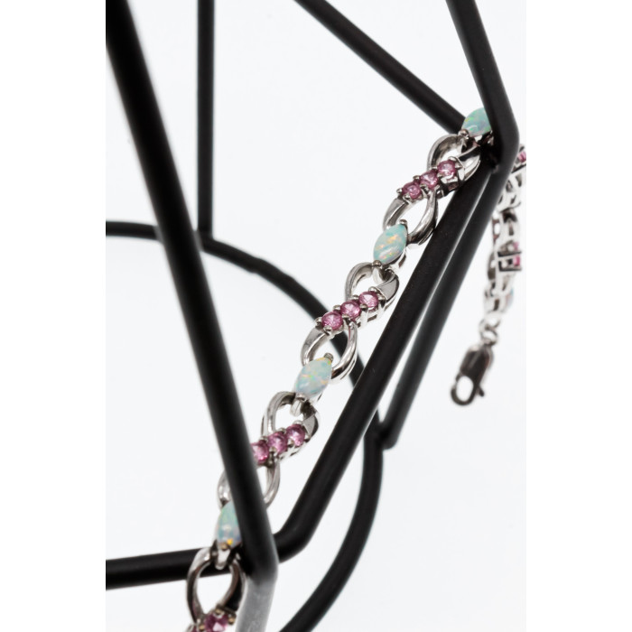 Sky Jewelry Серебряный браслет с опалом и топазом  Весна