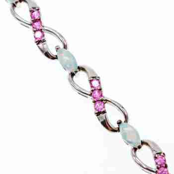 Sky Jewelry Серебряный браслет с опалом и топазом  Весна
