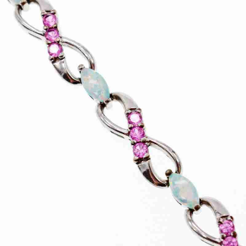 Sky Jewelry Серебряный браслет с опалом и топазом  Весна