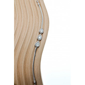 Sky Jewelry Серебряный браслет с фианитами  Блеск капли