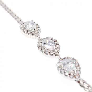 Sky Jewelry Серебряный браслет с фианитами  Блеск капли