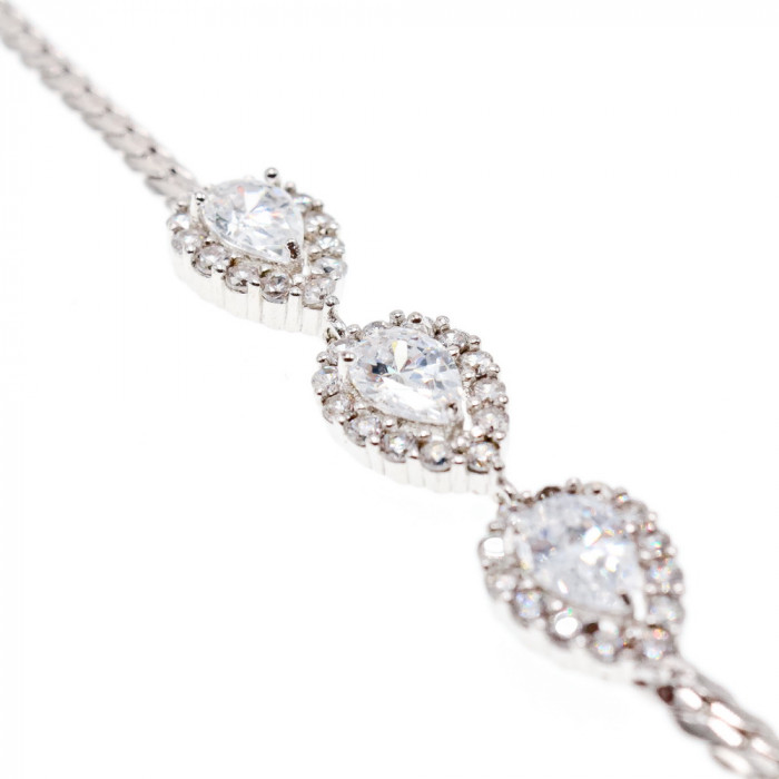 Sky Jewelry Серебряный браслет с фианитами  Блеск капли