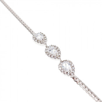 Sky Jewelry Серебряный браслет с фианитами  Блеск капли