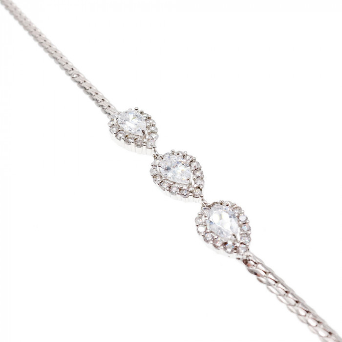 Sky Jewelry Серебряный браслет с фианитами  Блеск капли