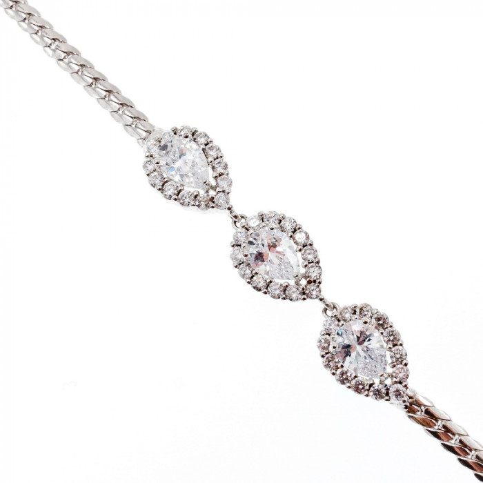 Sky Jewelry Серебряный браслет с фианитами  Блеск капли