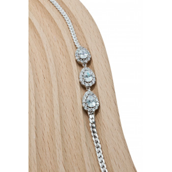 Sky Jewelry Серебряный браслет с фианитами  Блеск капли