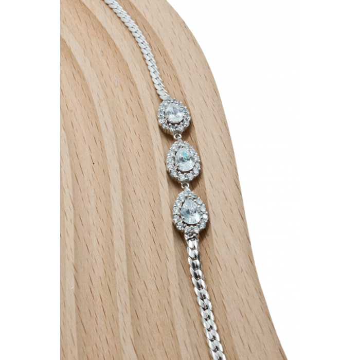 Sky Jewelry Серебряный браслет с фианитами  Блеск капли