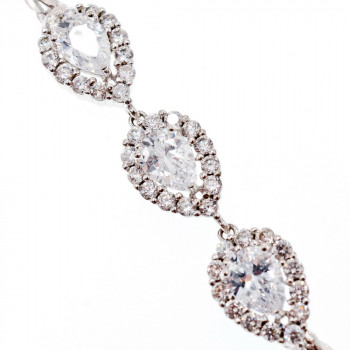 Sky Jewelry Серебряный браслет с фианитами  Блеск капли