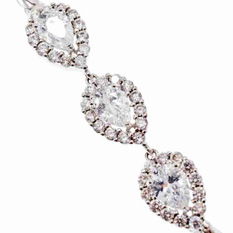 Sky Jewelry Серебряный браслет с фианитами  Блеск капли