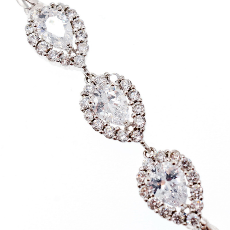 Sky Jewelry Серебряный браслет с фианитами  Блеск капли