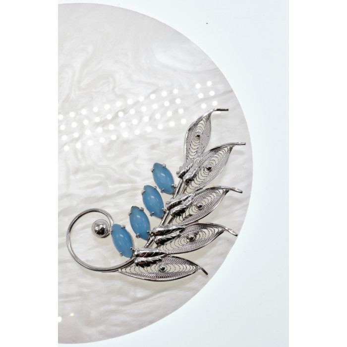 Sky Jewelry Серебряная брошь с камнями ларимар