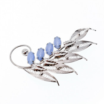 Sky Jewelry Серебряная брошь с камнями ларимар