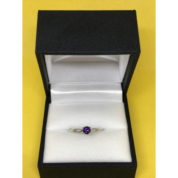 Sky Jewelry Серебряное кольцо с фиолетовым фианитом