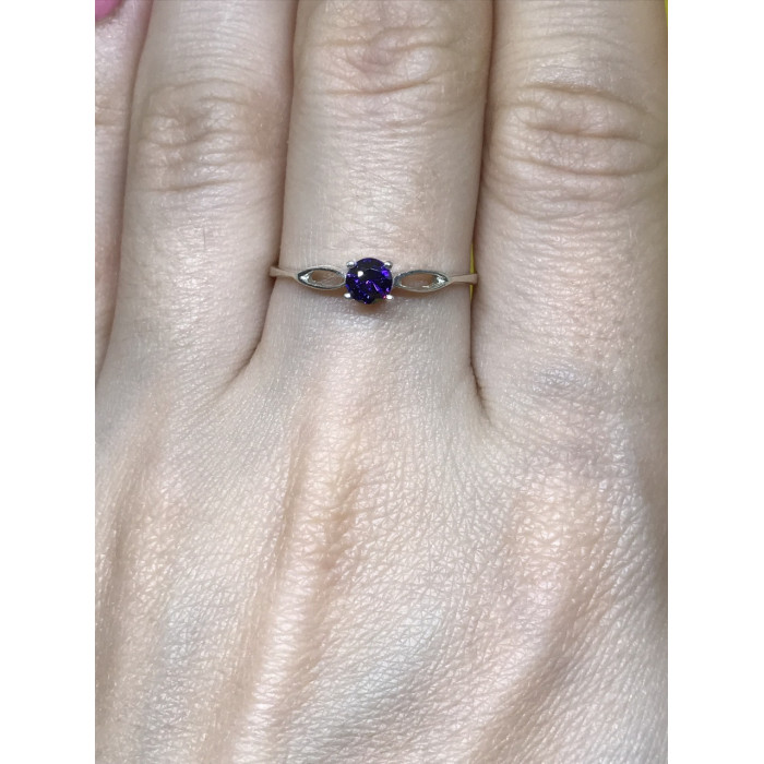 Sky Jewelry Серебряное кольцо с фиолетовым фианитом