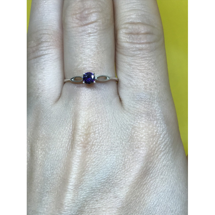 Sky Jewelry Серебряное кольцо с фиолетовым фианитом