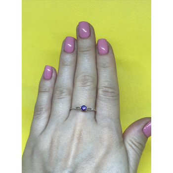 Sky Jewelry Серебряное кольцо с фиолетовым фианитом