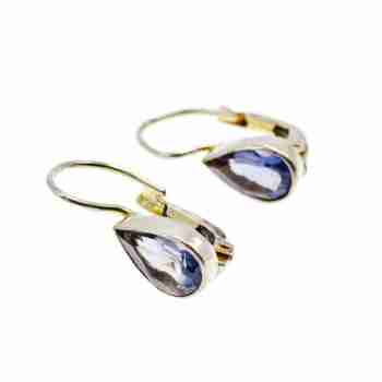 Sky Jewelry Серебряные серьги с турмалином  Капля