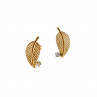 Sky Jewelry Золотые серьги с бриллиантом  Листва