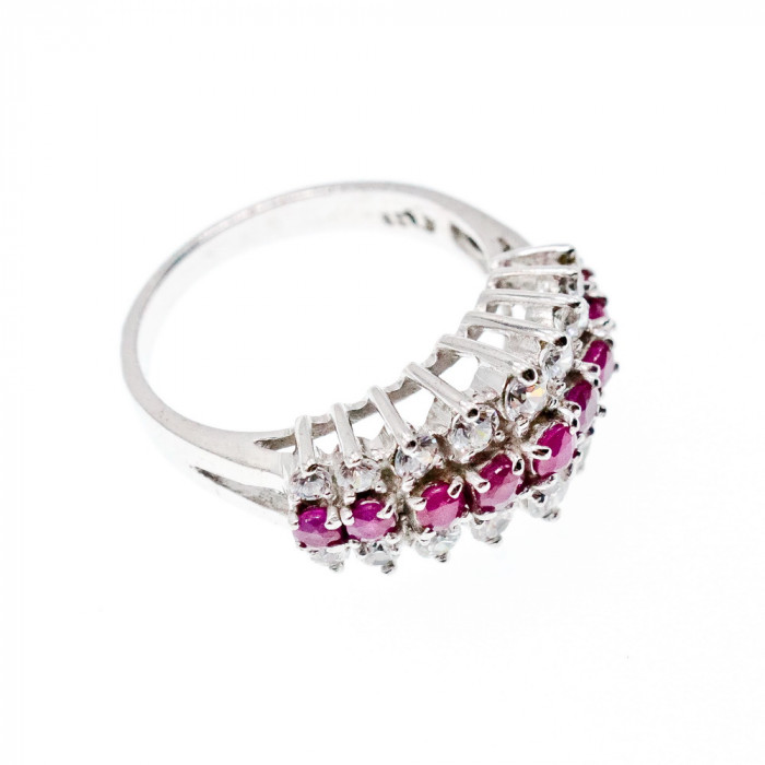 Sky Jewelry Серебряное кольцо с розовой шпинелью и фианитами  Сладость