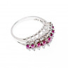 Sky Jewelry Серебряное кольцо с розовой шпинелью и фианитами  Сладость