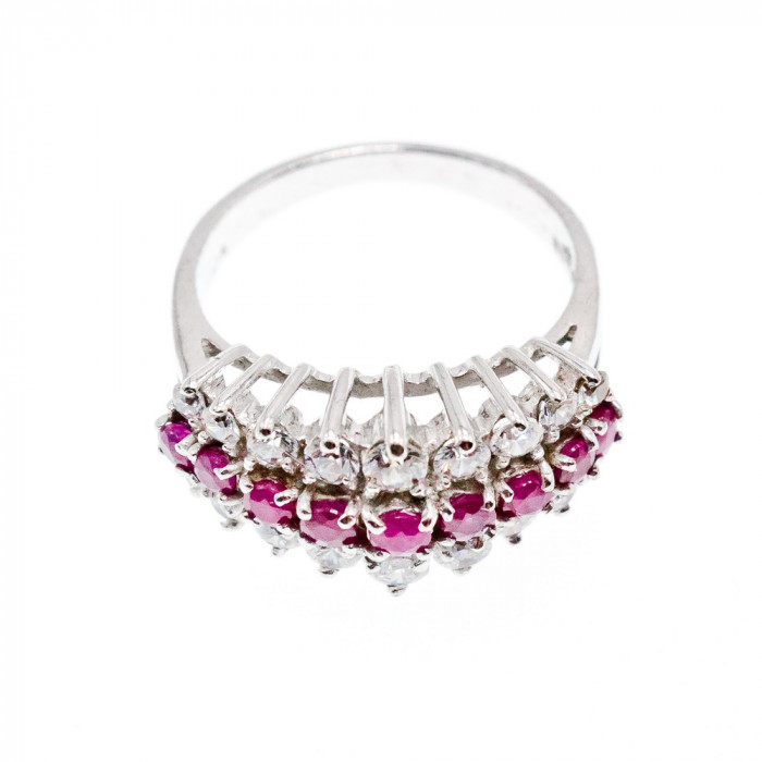 Sky Jewelry Серебряное кольцо с розовой шпинелью и фианитами  Сладость