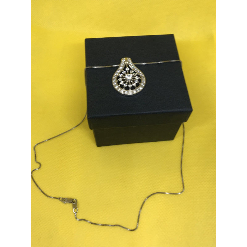 Sky Jewelry Кулон и цепочка серебро 925 пробы с фианитом