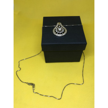 Sky Jewelry Кулон и цепочка серебро 925 пробы с фианитом