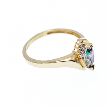 Sky Jewelry Золотое кольцо с александритом и бриллиантами  Маркиз