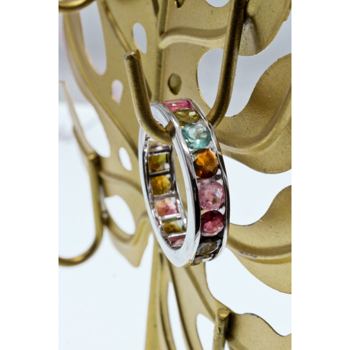 Sky Jewelry Серебряное кольцо с натуральными камнями  Радуга