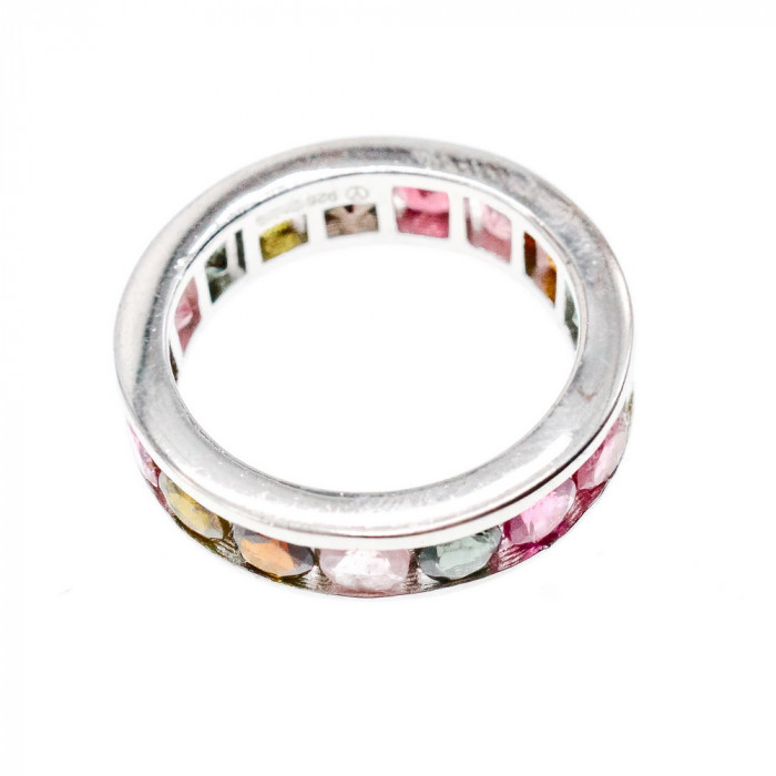 Sky Jewelry Серебряное кольцо с натуральными камнями  Радуга