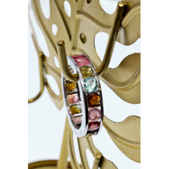 Sky Jewelry Серебряное кольцо с натуральными камнями  Радуга