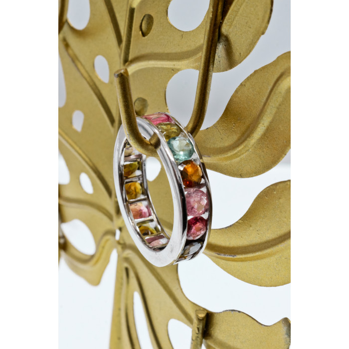 Sky Jewelry Серебряное кольцо с натуральными камнями  Радуга