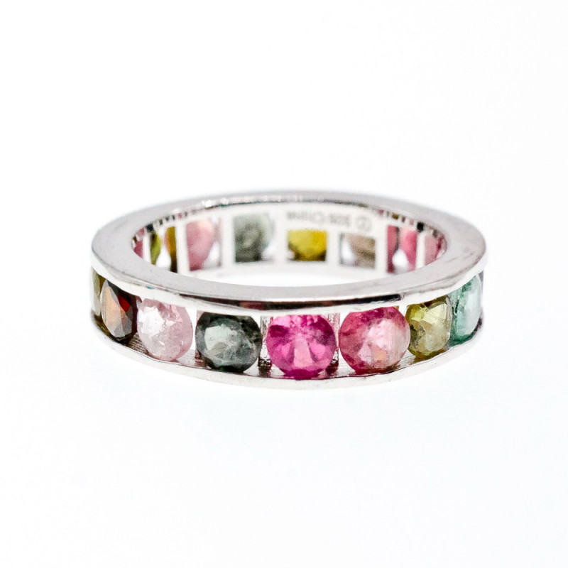 Sky Jewelry Серебряное кольцо с натуральными камнями  Радуга