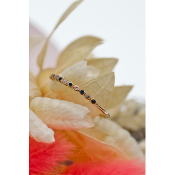 Sky Jewelry Золотое кольцо с сапфирами и бриллиантами   Нежность