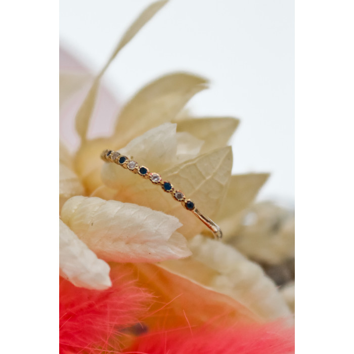 Sky Jewelry Золотое кольцо с сапфирами и бриллиантами   Нежность