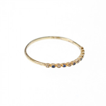 Sky Jewelry Золотое кольцо с сапфирами и бриллиантами   Нежность