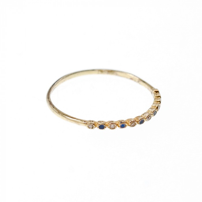 Sky Jewelry Золотое кольцо с сапфирами и бриллиантами   Нежность