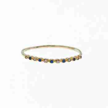 Sky Jewelry Золотое кольцо с сапфирами и бриллиантами   Нежность