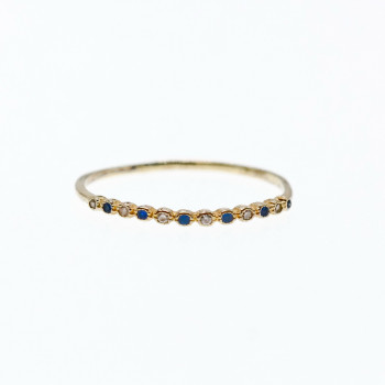 Sky Jewelry Золотое кольцо с сапфирами и бриллиантами   Нежность