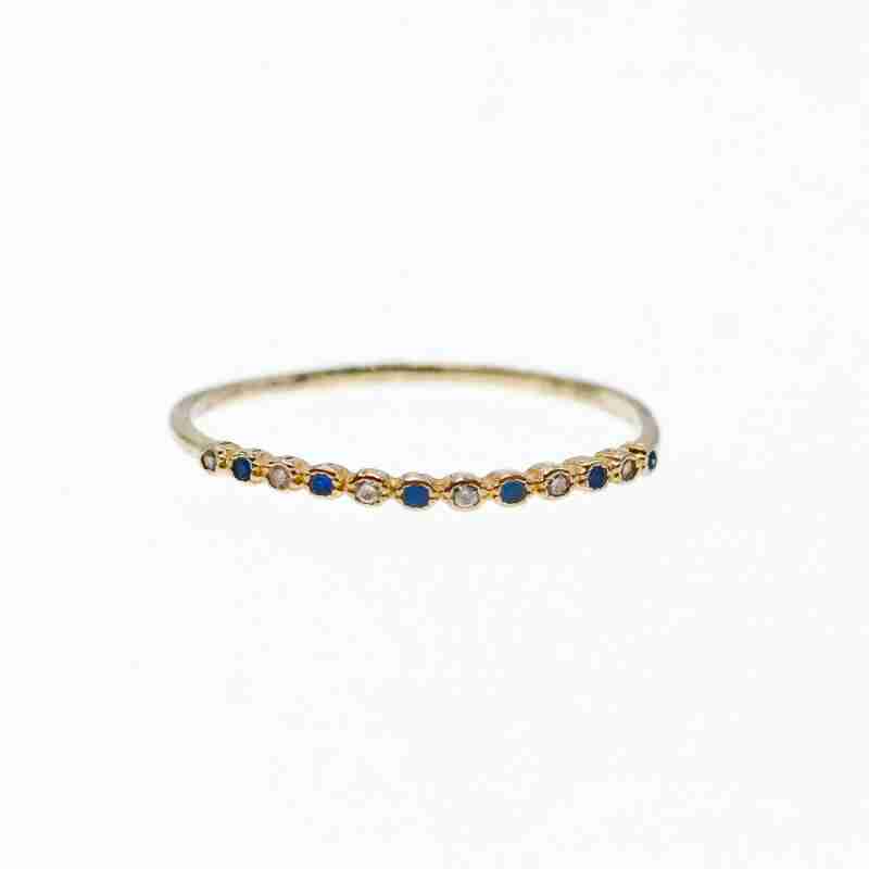 Sky Jewelry Золотое кольцо с сапфирами и бриллиантами   Нежность