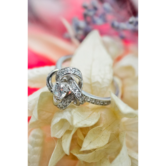 Sky Jewelry Серебряное кольцо с фианитами  Цветенье