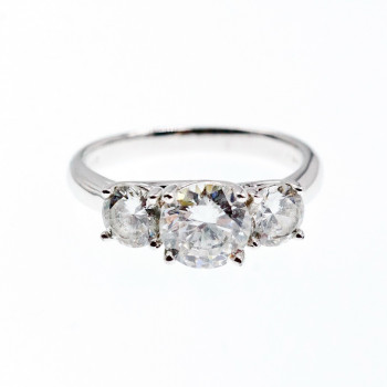 Sky Jewelry Серебряное кольцо с фианитами  Круг