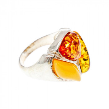 Sky Jewelry Серебряное кольцо с янтарем  Сказка