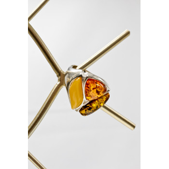 Sky Jewelry Серебряное кольцо с янтарем  Сказка