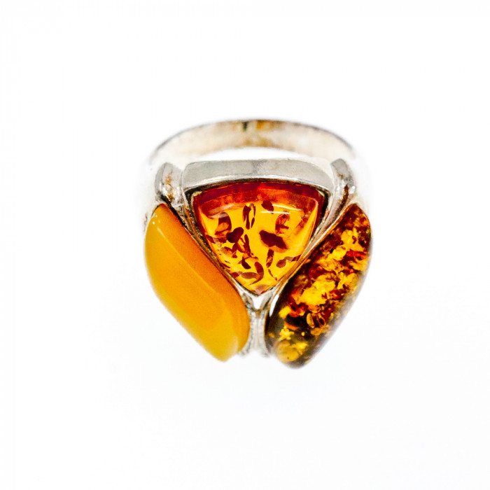 Sky Jewelry Серебряное кольцо с янтарем  Сказка