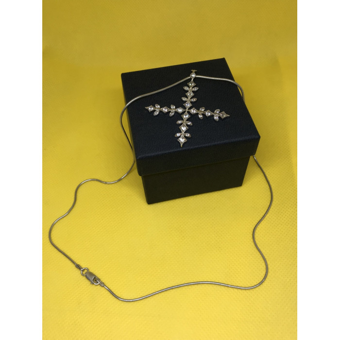 Sky Jewelry Цепочка и Кулон (снежинка)  серебро 925 пробы с фианитом